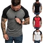 Annystore Fashion Mens T-Shirt Athletic Gym Workout Short Sleeve Muscle Bodybuilding Fitness Cotton Tee