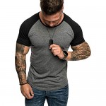 Annystore Fashion Mens T-Shirt Athletic Gym Workout Short Sleeve Muscle Bodybuilding Fitness Cotton Tee