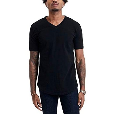 GOODLIFE Men's Slub Scallop V-Neck Shirt | Durable Tailored Fit V Made in The USA
