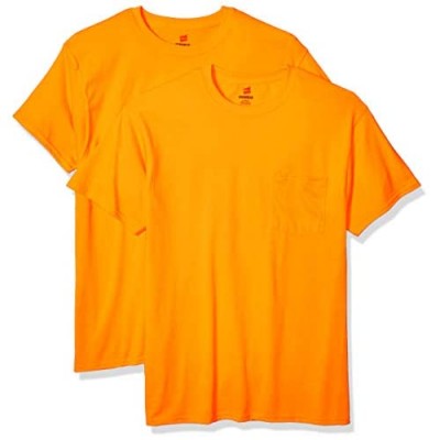 Hanes mens Men's Workwear Short Sleeve Tee (2-pack) T Shirt  Safety Orange  XX-Large US
