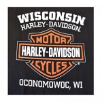 Harley-Davidson Men's Distressed Elongated Bar & Shield Black T-Shirt 30296553