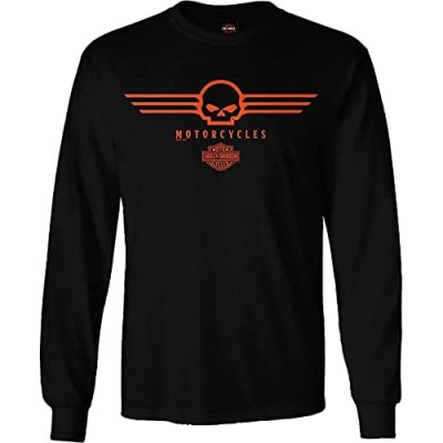 Harley-Davidson Military - Men's Black Skull Graphic Long-Sleeve T-Shirt - RAF Lakenheath | G Wings