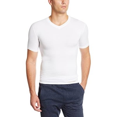 Tommie Copper Men's Core Compression Short Sleeve V-Neck Shirt  White