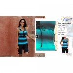 Aleumdr Womens Racerback Color Block Print Tankini Swimsuits with Swim Capris S-XXXL