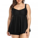 Aqua Eve Women Plus Size Tankini Swimsuits Flowy Two Pieces Bathing Suits with Shorts