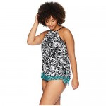 Brand - Coastal Blue Women's Plus Size Control Swimwear Tankini Top