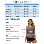 Holipick Athletic Tankini Swimsuits for Women Racerback Tankini Top with Boy Shorts Two Piece Color Block Bathing Suits