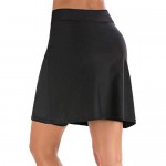 MAXE Women's Athletic Swim Skirts with Briefs High Waisted Skirt Sun Protection Swim Skirt Capris UPF 50+ Skirted Skorts
