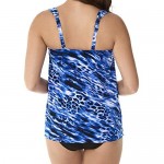 Miraclesuit Women's Swimwear Lynx Lazuli Dazzle Scoop Neck Underwire Bra Tankini Bathing Suit Top