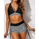 Yonique 3 Piece Tankini Swimsuits for Women Athletic Swim Tank Top with Boy Shorts and Bra V Neck Bikini Bathing Suits