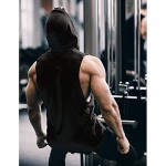 Daupanzees Mens Workout Hooded Tank Tops Sleeveless Gym Hoodies with Kanga Pocket Cool and Muscle Cut