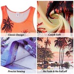 Freshhoodies Men's All Over Print Funny Tank Tops Breathable Summer Casual Sleeveless Beach Graphic Tee/Swimming Trunks