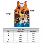 Freshhoodies Men's All Over Print Funny Tank Tops Breathable Summer Casual Sleeveless Beach Graphic Tee/Swimming Trunks