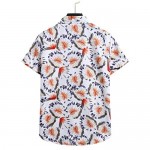 FUNEY Men's Flower Hawaiian Shirt Casual Button Down Short Sleeve Standard Fit Plus Size Summer Beach Yoga Cotton Shirts