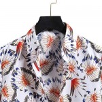 FUNEY Men's Flower Hawaiian Shirt Casual Button Down Short Sleeve Standard Fit Plus Size Summer Beach Yoga Cotton Shirts