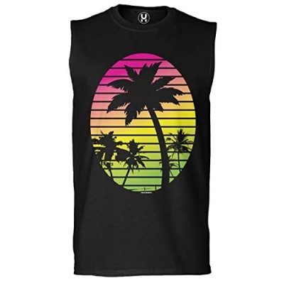 Haase Unlimited Palm Tree Scene - Vacation Tropical Men's Sleeveless Shirt