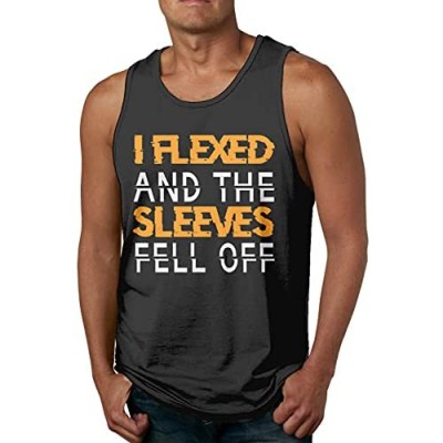 I Flexed and The Sleeves Fell Off Sign Men Sports Sleeveless Tank Top T-Shirt