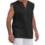 Mens Sleeveless Shirts Summer Beach Tank Tops V Neck Shirts Country Boy T Shirts Lace Up Vest
