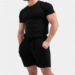 Mens Sport Summer Outfit 2 Piece Short Sleeve T Shirts Stylish Casual Sweatsuit