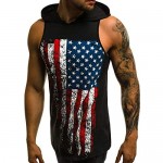 Men's Summer Tanks American Flag Stripes Stars Printed Sleeveless Vest Blouse Independence Day Tops