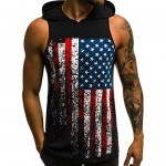 Men's Summer Tanks American Flag Stripes Stars Printed Sleeveless Vest Blouse Independence Day Tops