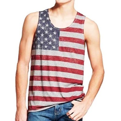 Mossimo Supply Co Men's American Flag Gray Muscle Tank Top