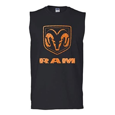 Orange RAM Logo Muscle Shirt HEMI Pickup Truck Guts Glory Ram
