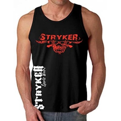 Stryker Fight Gear Skull Black Tank Top Red White Logo MMA UFC Tapout