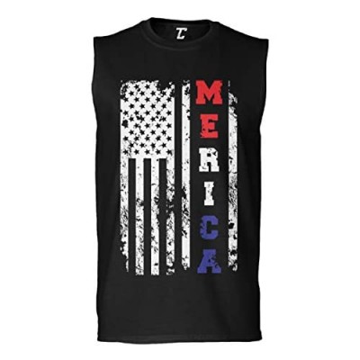 Tcombo Merica USA Flag - 4th of July America Men's Sleeveless Shirt