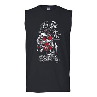 to Die for Muscle Shirt Skulls Roses Motorcycle Biker Live to Ride Sleeveless