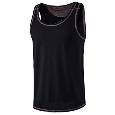 VANCOOG Men’s Classic Athletic Jersey Tank Top Sleeveless Casual Workout T-Shirt