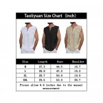 Taoliyuan Mens Lace up Tank Top Sleeveless Shirts 100% Cotton Casual Summer Beach Hippie Blouse Tops