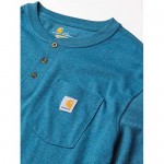 Carhartt Men's Workwear Pocket Henley Shirt (Regular and Big & Tall Sizes) Ocean Blue Heather 6.5N