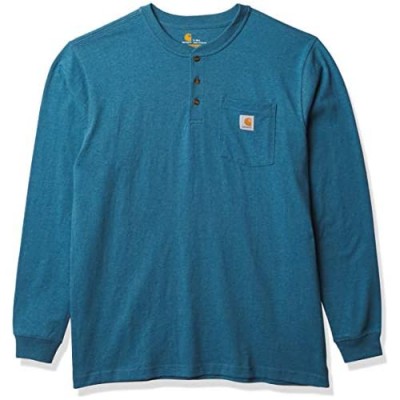 Carhartt Men's Workwear Pocket Henley Shirt (Regular and Big & Tall Sizes)  Ocean Blue Heather  6.5N