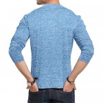 CHAKTON Mens Fashion Casual Slim Fit Henley Long Sleeve Shirts Basic Designed Lightweight T-Shirts