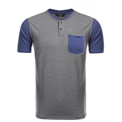 COOFANDY Men's Long Sleeve Henley Shirts Plain Raglan Cotton Casual Basic T Shirt