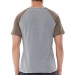DINOGREY Men's Casual Short Sleeve Henley T-Shirt Raglan Fit Baseball Tee