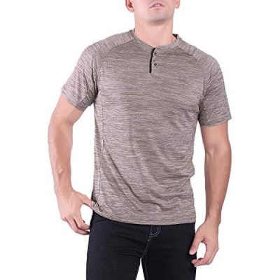 Facitisu Mens Crew T-Shirt Moisture Wicking Active Quick Dry Running Fitness Short Sleeve