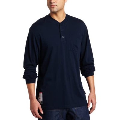 Key Industries Men's Fire Resistant Long Sleeve Pocket Henley tee Shirt Big/Tall
