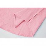 Men's Cotton Linen Shirt Henley Neck Short Sleeve Hippie Casual Beach Yoga T Shirts with Pocket Pink