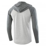 Men's Henley Casual Hooded Shirt - Lightweight Long Sleeve Fashion Hoodies Baseball T Shirt