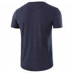 MorwenVeo Mens Casual Slim Henley Short Sleeve Fashion Summer Cotton T-Shirt