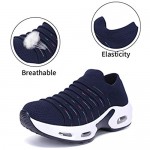 PromArder Women's Running Shoes Breathable Comfortable Walking Shoes Slip on Sock Shoes Mesh Platform Fashion Sneakers Upgrade Air Cushion Tennis Shoes