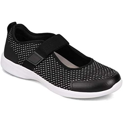 Vionic Women's Sky Jessica II Mary Jane Sneaker - Walking Shoes with Hook and Loop Closure and Concealed Orthotic Arch Support
