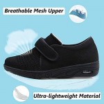 W&LESVAGO Breathable Lightweight Adjustable Diabetic Shoes Wide Width Air Cushion Walking Sneakers for Women Swollen Feet