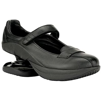 Z-CoiL Pain Relief Footwear Women's Sofia Slip Resistant Black Leather Mary Jane