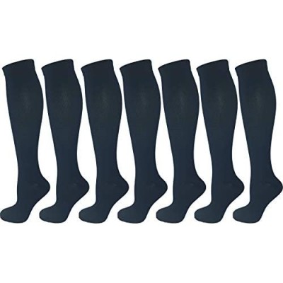6 Pair Graduated Compression Socks for Men and Women