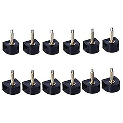 6 Pairs Black Durable U-Shape Heel Tips Replacement High Heel Caps Protectors Shoe Repair Tip Taps Shoes Dowels Lifts Replacement for Women Non-Slip (9mm  Thin Pins-2.4mm)