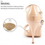 Dancine Nora Lambskin Leather Hybrid Evening High Heels Wedding Ballroom Bachata Dance Shoes.Patent Rubber Out Sole 3.3/8.5cm Heel