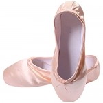 DoGeek Girls Pointe Shoes Ballet Dance Toe Shoes for Professional Ladies Satin Pointe Shoes with Ribbon(Choose one Size Larger)